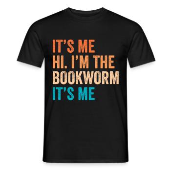 Bookworm Books Reading Book Fan Bookworm - Men's T-Shirt - black - Front - AI Model Male 178 light (178cm)