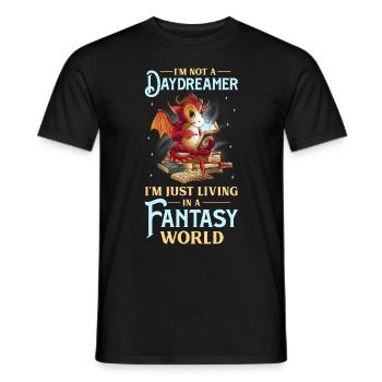 Bücherwurm Drache Fantasy Buchliebhaber - Männer T-Shirt - Schwarz - Vorne - AI Model Male 178 light (178cm)