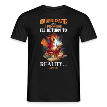 Bücherwurm Drache Fantasy Buchliebhaber - Männer T-Shirt - Schwarz - Vorne - AI Model Male 178 light (178cm)