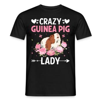 Verrückte Meerschweinchen-Dame - Männer T-Shirt - Schwarz - Vorne - AI Model Male 178 light (178cm)