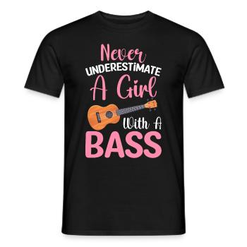 Una ragazza con un bassista Bassista - T-shirt uomo - nero - Fronte - AI Model Male 178 light (178cm)