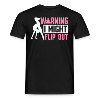 Turner Gymnastik Akrobat Warnung ich könnte - Männer T-Shirt - Schwarz - Vorne - AI Model Male 178 light (178cm)
