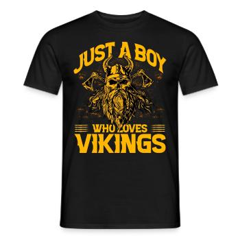 Juste un garçon qui aime les Vikings - T-shirt homme - noir - Devant - AI Model Male 178 light (178cm)