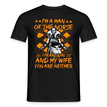 Je suis un homme des nordiques, j’ai peur d’Odin et de ma femme. - T-shirt homme - noir - Devant - AI Model Male 178 light (178cm)