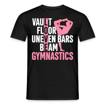 Saut Sol Barres asymétriques Gymnastique Gymnastique - T-shirt homme - noir - Devant - AI Model Male 178 light (178cm)