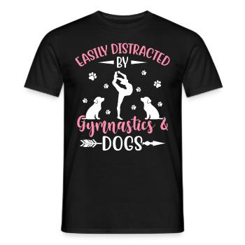 Gymnastique distraite Chiens Gymnaste Gymnastique - T-shirt homme - noir - Devant - AI Model Male 178 light (178cm)