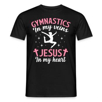 Gymnastik Venen Jesus Herz Turnerin Mädchen Jesus - Männer T-Shirt - Schwarz - Vorne - AI Model Male 178 light (178cm)