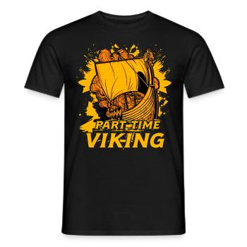 Teilzeit Wikinger - Männer T-Shirt - Schwarz - Vorne - AI Model Male 178 light (178cm)