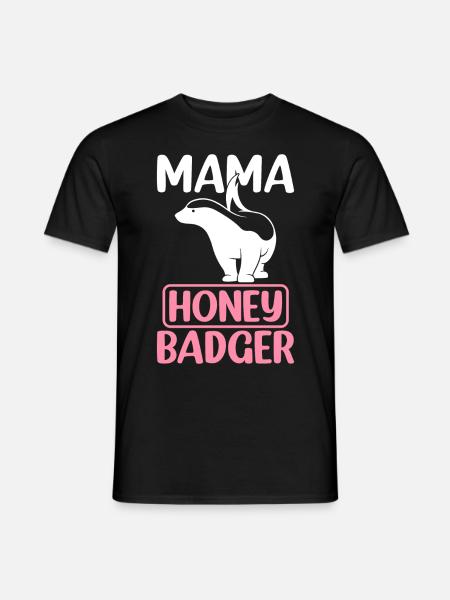 Mama Honigdachs - Männer T-Shirt - Schwarz