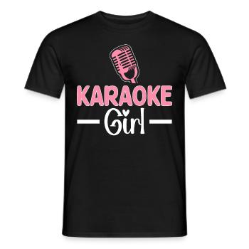 Karaoke Girl Lustige Karaoke Musikliebhaber Sänger - Männer T-Shirt - Schwarz - Vorne - AI Model Male 178 light (178cm)