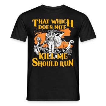 Das, was mich nicht tötet, sollte laufen - Männer T-Shirt - Schwarz - Vorne - AI Model Male 178 light (178cm)