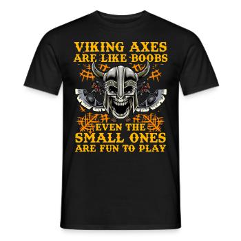Les haches Viking sont comme des seins, même les plus petits le sont - T-shirt homme - noir - Devant - AI Model Male 178 light (178cm)