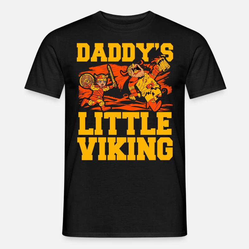Papas kleiner Wikinger - Männer T-Shirt - Schwarz
