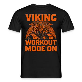 Viking Workout Modus Ein - Männer T-Shirt - Schwarz - Vorne - AI Model Male 178 light (178cm)