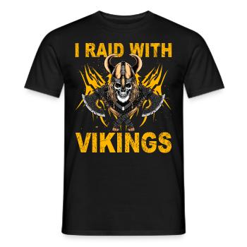 I raid with Vikings - Men's T-Shirt - black - Front - AI Model Male 178 light (178cm)