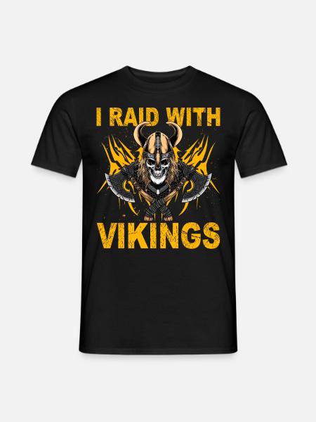 I raid with Vikings - Men's T-Shirt - black