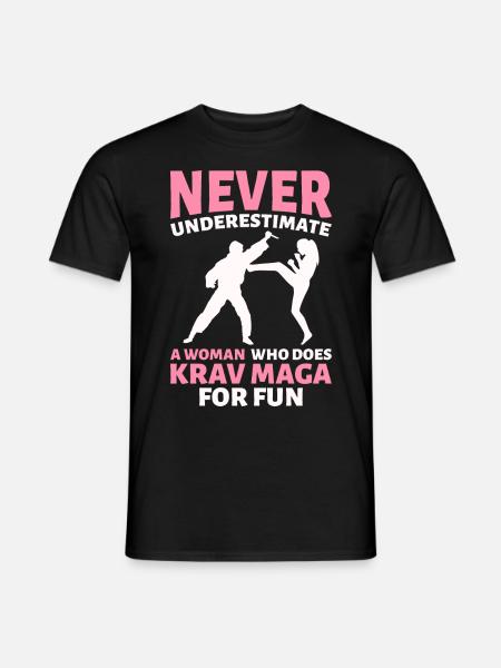 Frau, die Krav Maga zum Spaß macht Krav Maga - Männer T-Shirt - Schwarz