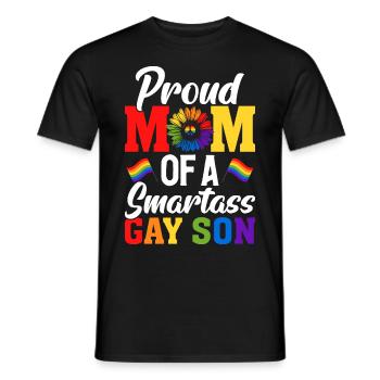Stolze Mutter Klugscheißer schwuler Sohn LGBTQ - Männer T-Shirt - Schwarz - Vorne - AI Model Male 178 light (178cm)