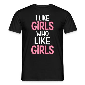 fille lesbienne LGBTQ j’aime les filles qui - T-shirt homme - noir - Devant - AI Model Male 178 light (178cm)
