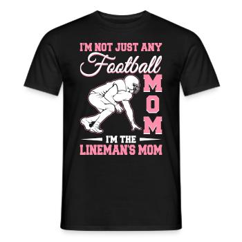 Maman de football La mère du monteur de ligne Maman de football - T-shirt homme - noir - Devant - AI Model Male 178 light (178cm)