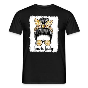 Lunch Woman Cafeteria Employee - Men's T-Shirt - black - Front - AI Model Male 178 light (178cm)
