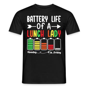 Battery life of an employee in the - Men's T-Shirt - black - Front - AI Model Male 178 light (178cm)