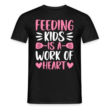 Lunch Lady Cafeteria Employee Feeding Children - Men's T-Shirt - black - Front - AI Model Male 178 light (178cm)