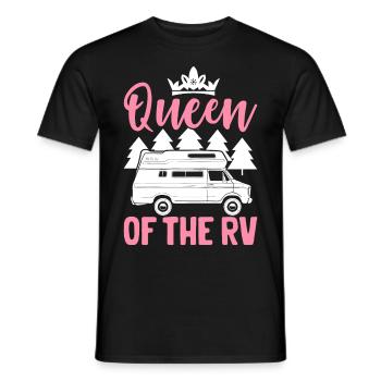 Queen of the Campervan Camping Queen Camper Girl - Men's T-Shirt - black - Front - AI Model Male 178 light (178cm)