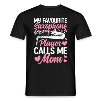 Saxophonist Mama Saxophonist Mama Saxophonist Kind - Männer T-Shirt - Schwarz - Vorne - AI Model Male 178 light (178cm)