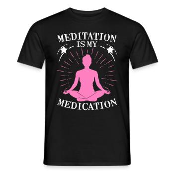 La méditation est mon chakra de médecine du yoga - T-shirt homme - noir - Devant - AI Model Male 178 light (178cm)