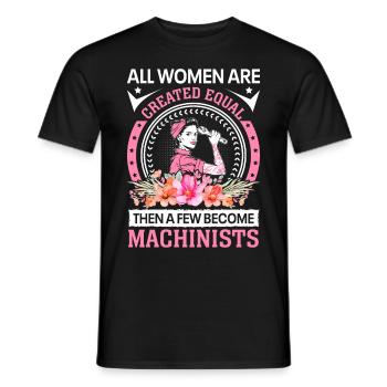 Des machinistes créés par des femmes - T-shirt homme - noir - Devant - AI Model Male 178 light (178cm)