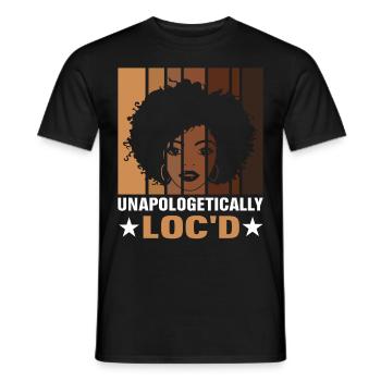 Unapologetically Loc'd Melanin Brown Skin Schwarze - Männer T-Shirt - Schwarz - Vorne - AI Model Male 178 light (178cm)