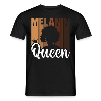Melanin Queen Brown Skin Black Story - Men's T-Shirt - black - Front - AI Model Male 178 light (178cm)