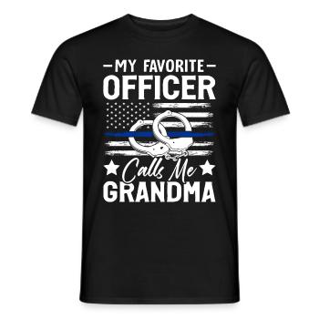 Officier préféré Grand-mère Policier - T-shirt homme - noir - Devant - AI Model Male 178 light (178cm)