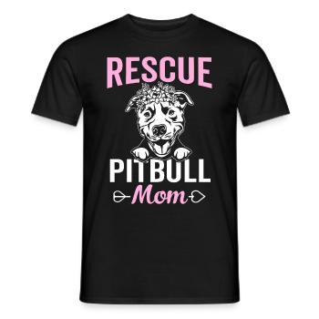 Rettung Pitbull Mutter Pitbull Hund Mutter - Männer T-Shirt - Schwarz - Vorne - AI Model Male 178 light (178cm)