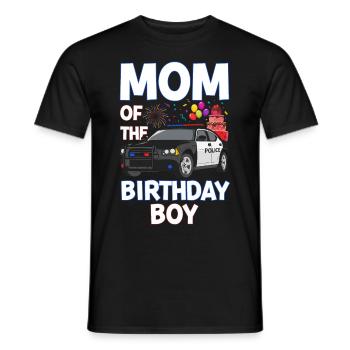 Mom Birthday Boy Policeman Law Enforcement - Men's T-Shirt - black - Front - AI Model Male 178 light (178cm)