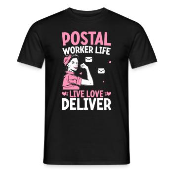 Postangestellte liefern Postbeamte Zusteller - Männer T-Shirt - Schwarz - Vorne - AI Model Male 178 light (178cm)