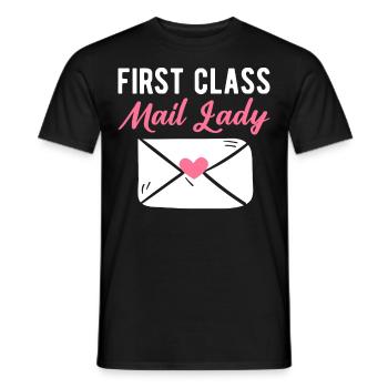 First Class Mail Lady Postal Worker - Men's T-Shirt - black - Front - AI Model Male 178 light (178cm)