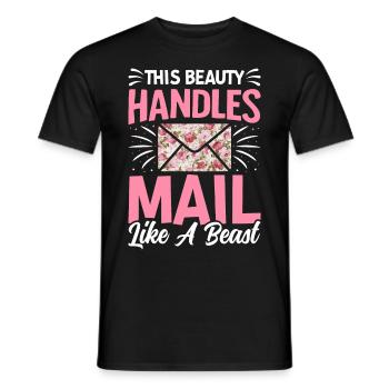 Postal Service Postal Worker Postwoman Beauty - Men's T-Shirt - black - Front - AI Model Male 178 light (178cm)