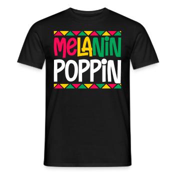 Melanin Poppin Brown Skin Black Story - Men's T-Shirt - black - Front - AI Model Male 178 light (178cm)
