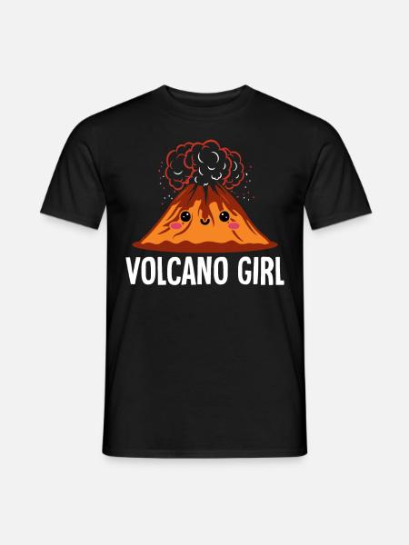 Vulkan Mädchen Vulkane Vulkanliebhaber Geologie - Männer T-Shirt - Schwarz