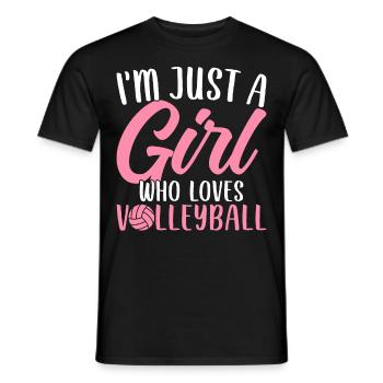 Nur ein Mädchen, das Volleyballspieler liebt - Männer T-Shirt - Schwarz - Vorne - AI Model Male 178 light (178cm)
