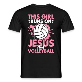 Dieses Mädchen rennt auf Jesus und - Männer T-Shirt - Schwarz - Vorne - AI Model Male 178 light (178cm)