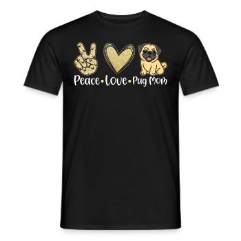 Paix Amour Carlin Mère Chiots Mère Carlin - T-shirt homme - noir - Devant - AI Model Male 178 light (178cm)