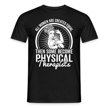 Women's equal physiotherapists - Men's T-Shirt - black - Front - AI Model Male 178 light (178cm)