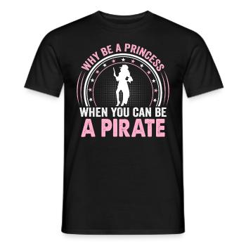 Pourquoi être une princesse quand on est un pirate - T-shirt homme - noir - Devant - AI Model Male 178 light (178cm)