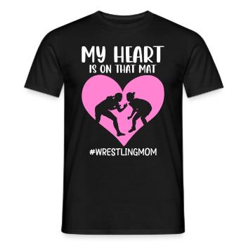 Wrestler Wrestling My heart is on this man - Men's T-Shirt - black - Front - AI Model Male 178 light (178cm)