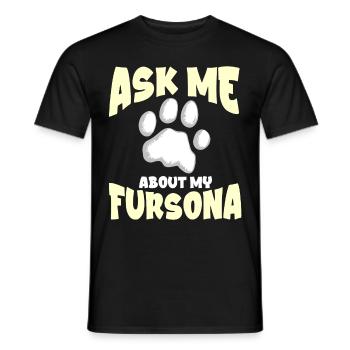 Furry Fandom Furries Fursona Frag mich über meine - Männer T-Shirt - Schwarz - Vorne - AI Model Male 178 light (178cm)