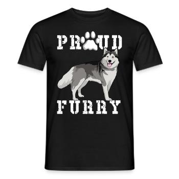 Furry Fandom Furries Fursona Proud Furry - Men's T-Shirt - black - Front - AI Model Male 178 light (178cm)