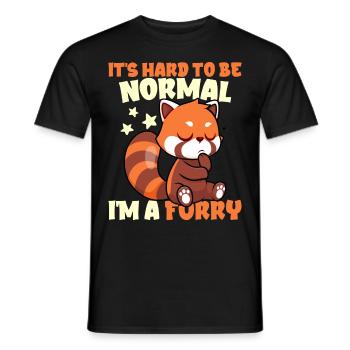 Furry Fandom Furries Fursona Schwer normal zu sein - Männer T-Shirt - Schwarz - Vorne - AI Model Male 178 light (178cm)